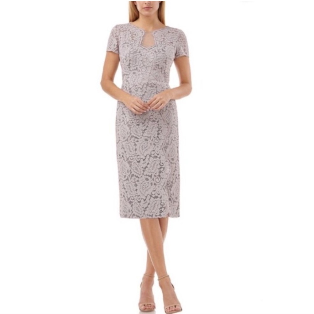 JS Collections Lavender Lace Dress. Size 4.